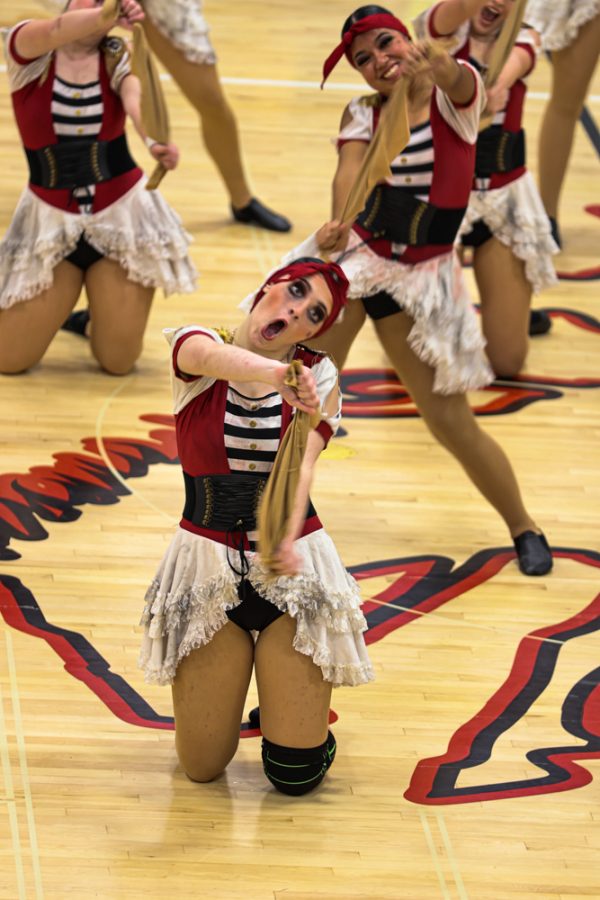 Sierra Nelson, junior, performing in the drill regional competition in their Show routine on January 18, 2023. 