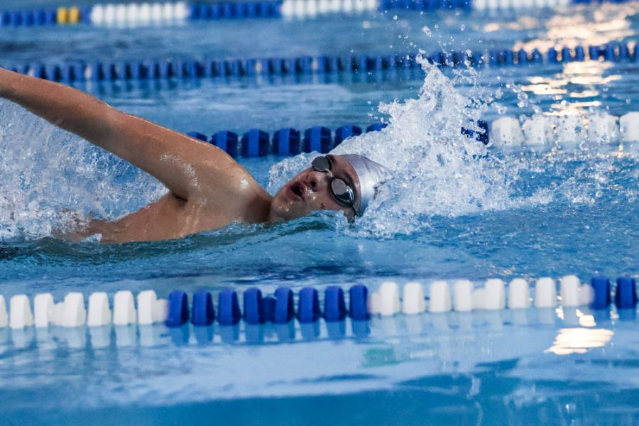 Isaac Riches during his race at the region swim meet 
Jan 30, 2023 