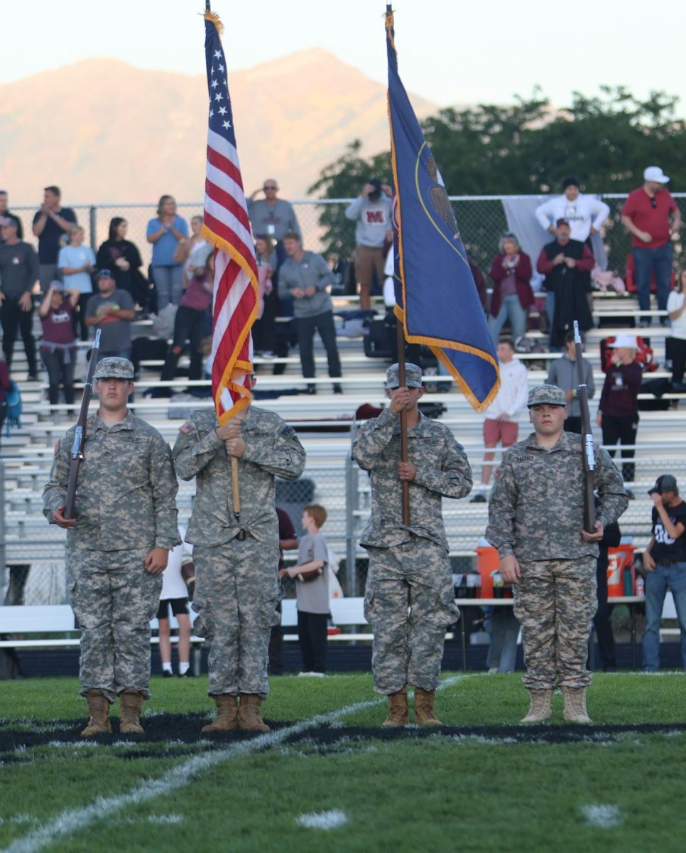 ROTC presenting the flags at the football game, September 29, 2023, Cowboy stadium
