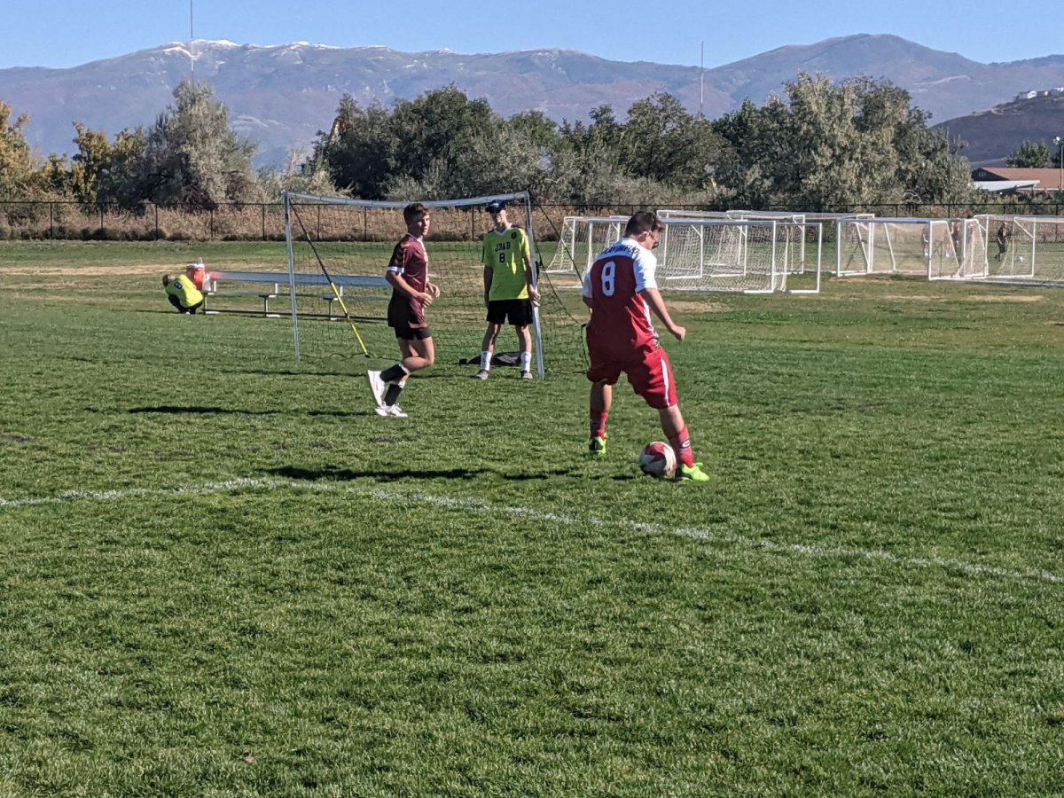 #8 Isaac Riches looking to score in his unified soccer game vs. Juab