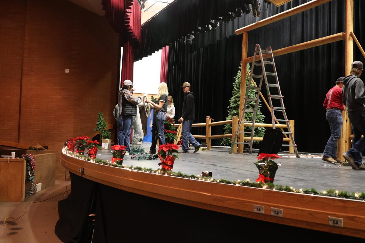 FFA members setting up stage