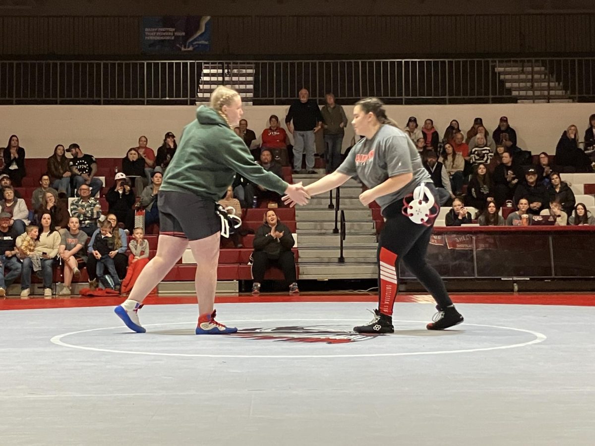 Grantsville’s Lika Andrew during the face off against Uintah’s Brinlee Hansen for the 235 weight class