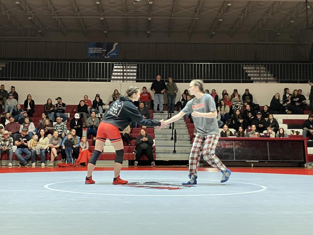 Grantsville’s sophia Camargo during the face off against Uintah’s Sadie Rhodes for the 110 weight class
