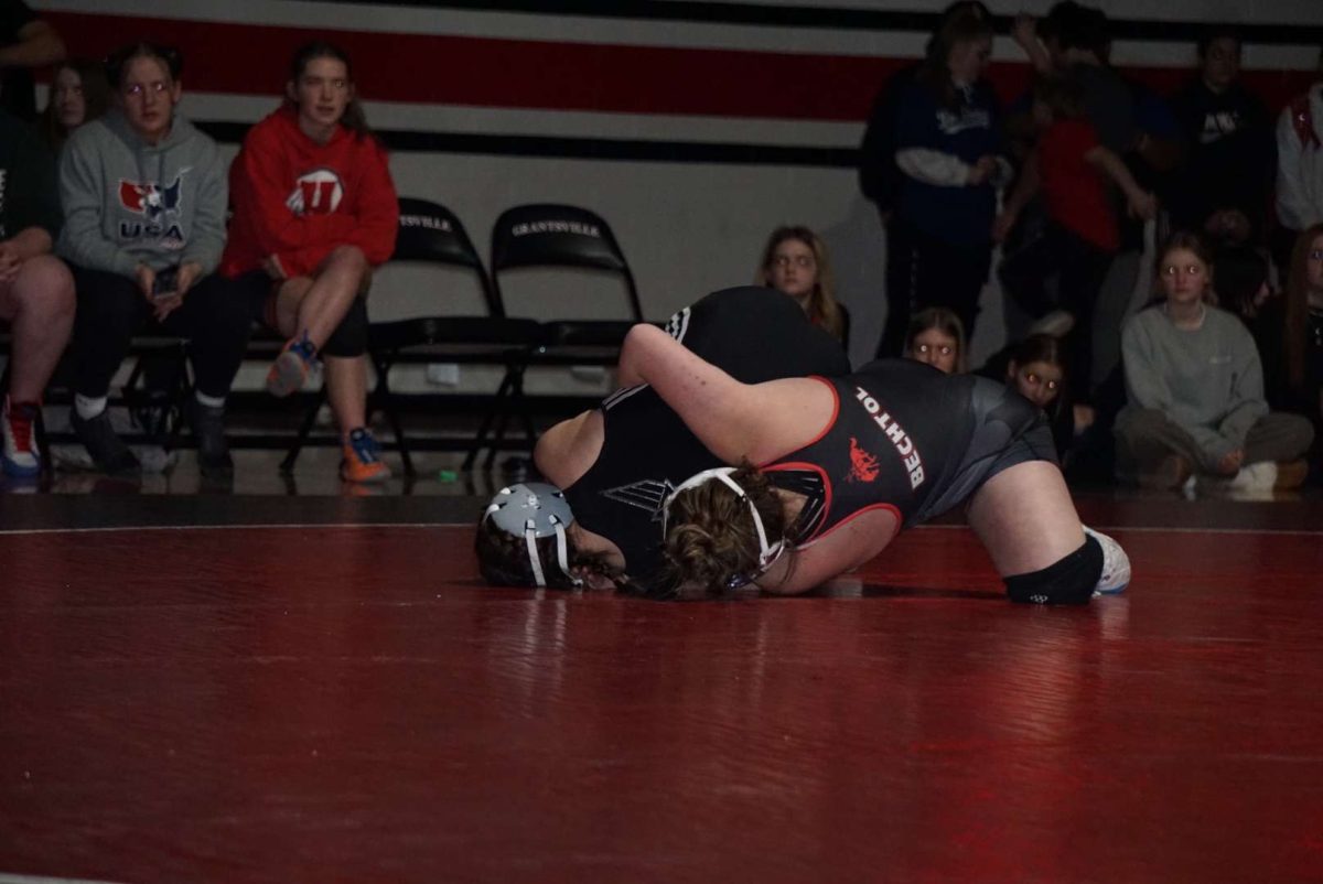 Dakota Bechtol pinning her South Summit opponent on 1/23/24 at GHS