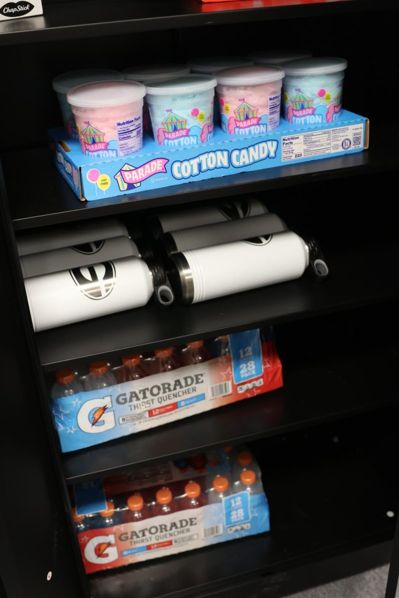 Rewards in the PBIS store cotton candy water bottles Gatorade
