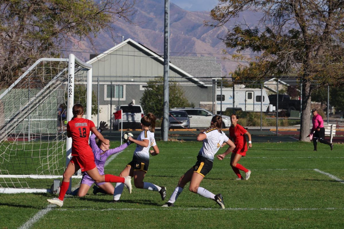 Grantsville Soccer scoring a goal against Union playoff game 