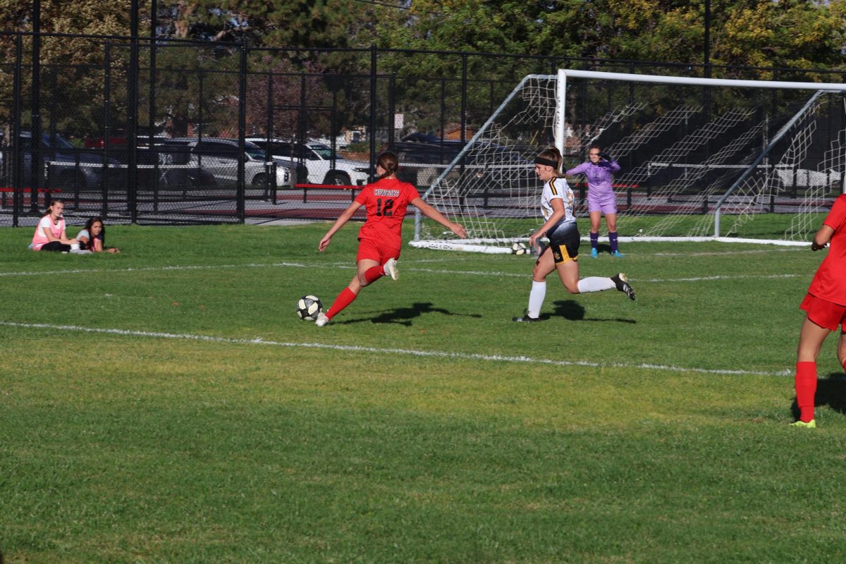 Lindsey Wangsgaurd attempting to score against Union 