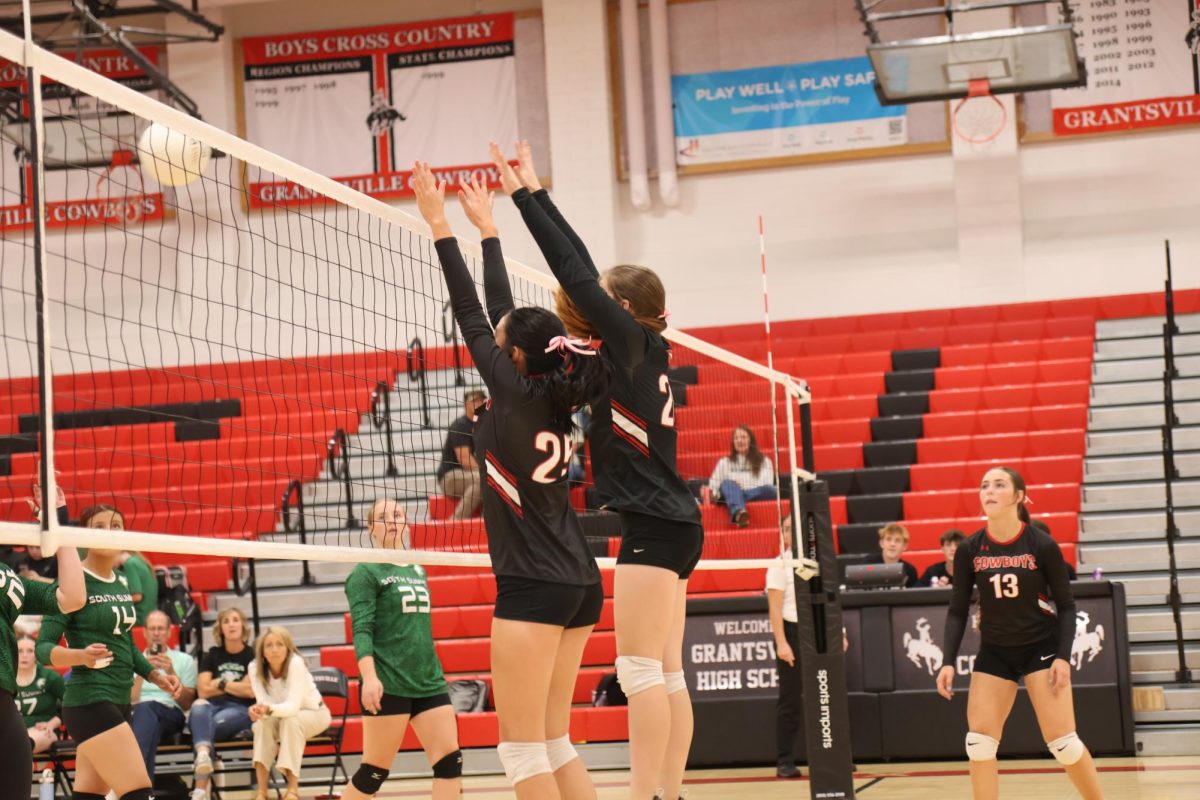 Abi Wood and Chole Critchlow blocking